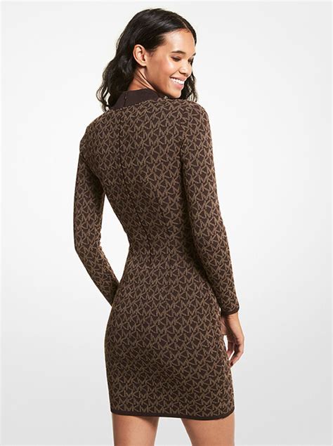 michael kors logo tape dress|Michael Kors logo jacquard dress.